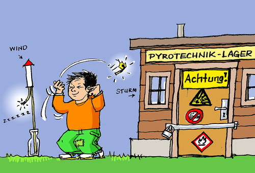 Zeichnung Wer Wind sät, wird Sturm ernten